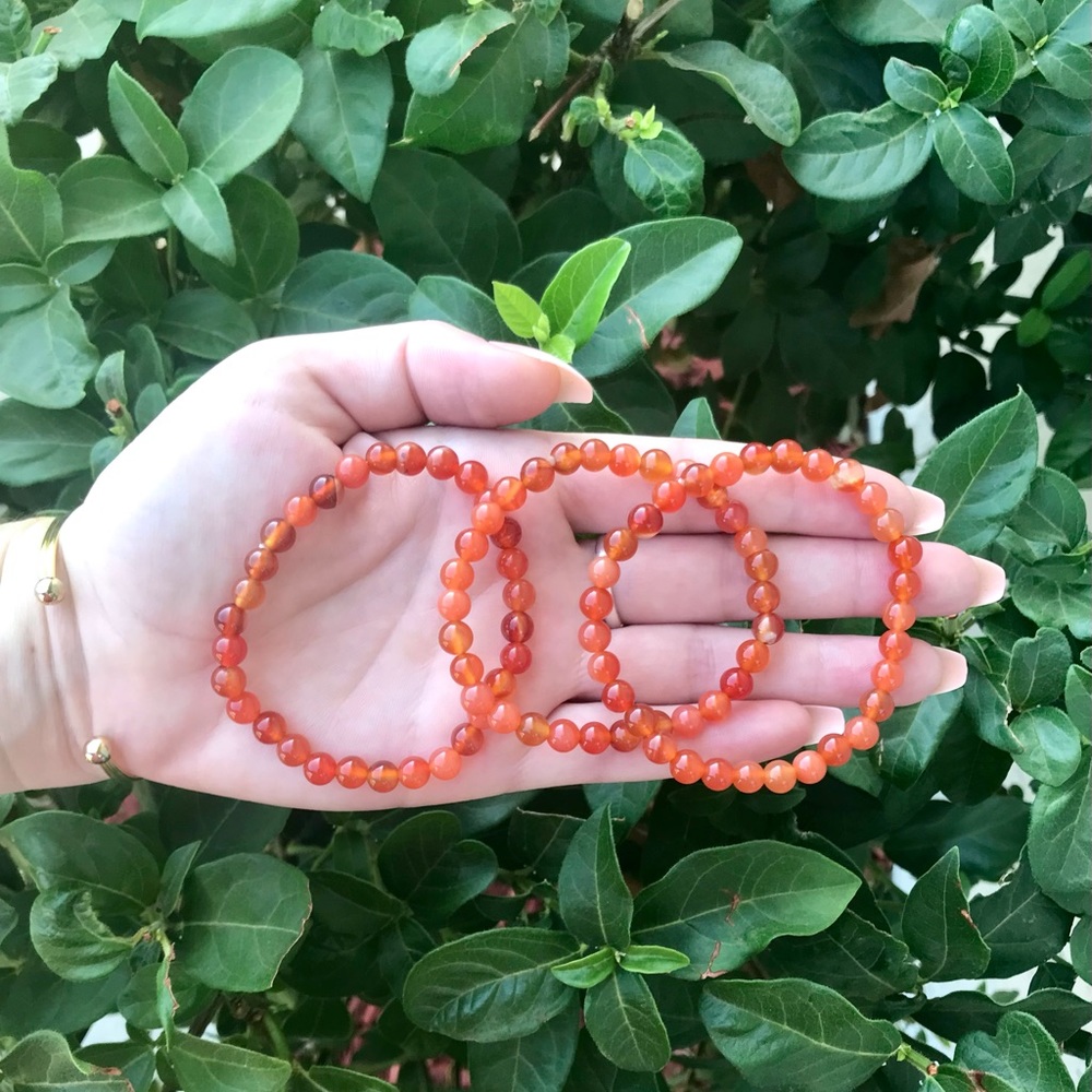 Orange Agate Stretch Bracelet 🧡